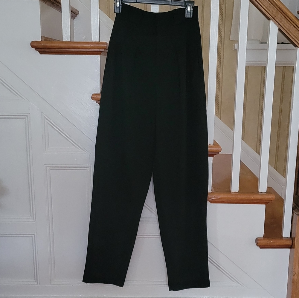 ZARA High Waisted Tapered Black Pants Size XS